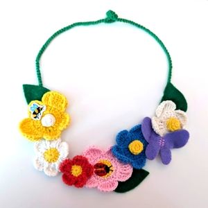 Hanna Andersson Crochet flower Necklace / Flower Crown